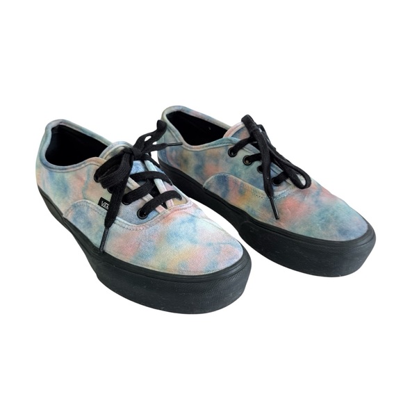 VANS Platform Velvet Tie Dye Lace Up Skate Sneaker Shoes - Picture 1 of 8